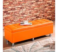 Banco de almacenamiento rectangular moderno - Otomana para almacenamiento de zapatos de entrada, tapizado de piel sintética en sala de estar/dormitorio, cómoda y reposapiés versátiles, 90 x 40 x 40 cm