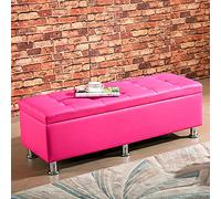 Banco de almacenamiento rectangular moderno para entrada, banco tapizado de zapatos de piel sintética, reposapiés otomano, baúl de juguetes para sala de estar y dormitorio, 100 x 40 x 40 cm