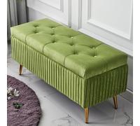 Banco de almacenamiento rectangular tapizado moderno para entrada y dormitorio, otomana de gran capacidad con diseño copetudo, 59.1 x 15.7 x 17.7 pulgadas, solución de muebles elegante y funcional