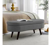Banco de almacenamiento tapizado con piel sintética, otomana al final de la cama, reposapiés elegante para entrada y sala de estar