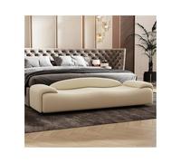 Banco de almacenamiento tapizado de lujo para dormitorio, sofá, respaldo, otomano, ligero, ideal para armario y cambiador, color blanco roto, tamaño grande