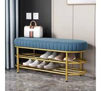 Banco de almacenamiento tapizado de terciopelo de lujo, multifuncional para sofá y zapatero para entrada, dormitorio y guardarropa, diseño industrial elegante (60 x 37 x 43 cm)