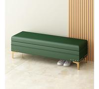 Banco de almacenamiento tapizado estrecho para dormitorio, asiento de almacenamiento otomano de madera, elegante banco de extremo de cama para sala de estar, muebles de entrada, diseño de ahorro de