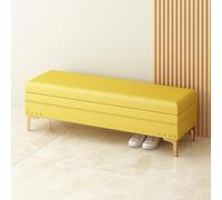 Banco de almacenamiento tapizado estrecho para dormitorio y sala de estar, banco otomano de madera con cojín, solución de almacenamiento elegante y funcional