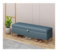 Banco de almacenamiento tapizado extralargo, elegante reposapiés para dormitorio y sala de estar, tapa de cierre suave, solución de almacenamiento de entrada, versátil contenedor de Panca