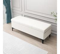 Banco de almacenamiento tapizado moderno de lujo multifuncional para dormitorio y sala de estar, elegante mueble de 39.4 x 15.7 x 17.7 pulgadas (K)