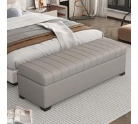Banco de almacenamiento tapizado para dormitorio y entrada, compartimento oculto, reposapiés y organizador de mantas, elegante solución para final de cama