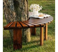Banco de árbol de madera, asiento semicircular de jardín para uso al aire libre en todo tipo de clima