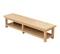 Banco de baño de madera maciza, organizador de zapatos de madera de 2 niveles con asiento, banco de ducha para adultos para interiores, estante de almacenamiento para cocina, pasillo, sala de estar
