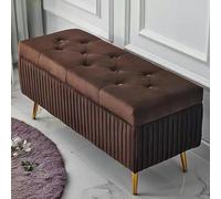Banco de café oscuro para dormitorio, tapizado, entrada, otomano, reposapiés, zapatos, sala de estar y dormitorio, Furand Functal Sto Solut