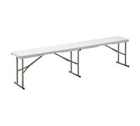 Banco de camping plegable Every (183 x 30 x 43 cm, HDPE/Acero, Blanco)
