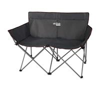 Banco de camping plegable Nelson (121 x 63 x 88 cm, Acero, Negro)