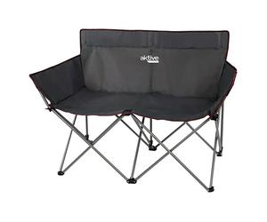Banco de camping plegable Nelson (121 x 63 x 88 cm, Acero, Negro)