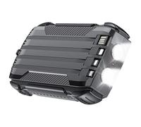 Banco de carga solar de 30000 mAh, unidad de alimentación portátil de carga rápida de gran capacidad con linterna LED doble para actividades al aire libre, color oscuro