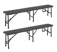 Banco de cerveza set de 2 plástico antracita 180cm