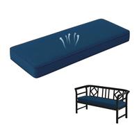 Banco de chenilla de 67 x 18 pulgadas, 2 pulgadas de grosor, antideslizante, asiento de interior con lazos y er., para comedor, piano, ventana de bahía, color azul oscuro