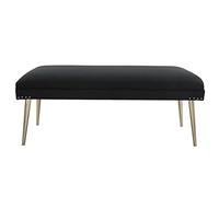 Banco De Comedor De Estilo Rústico, Banco De Tela Tapizado Vintage, Banco De Entrada Rústico, Reposapiés, Banco De Lujo Al Final De La Cama Con Patas De Madera, Colo,Black-100x40x45cm(39x16x18inch)