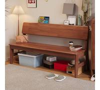 Banco de comedor de madera de granja con patas de madera maciza de goma para entrada y banco de zapatos con respaldo, asiento versátil al final de la cama para comedor, sala de estar, pasillo