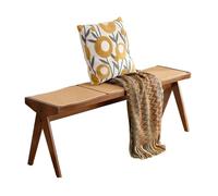 Banco de Comedor de Madera Maciza, Taburete Pequeño de Interiores para Adultos, Banco Zapatero Multifuncional, Banqueta con Reposapiés para Dormitorio, Vestíbulo y Salón(Black,138 cm/54.33 in)