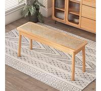 Banco de comedor de madera para entrada, asiento interior estilo granja con acabado a juego y hermosa textura, ideal para salas de estar y comedores