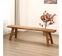 Banco de comedor de madera rústica con zapatero de 63 pulgadas de largo, banco para interiores y exteriores, para sala de estar, dormitorio, entrada, muebles de olmo antiguo, banco de extremo de cama