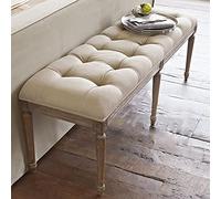 Banco de comedor de madera rústica - Taburete tapizado vintage para extremo de dormitorio, sala de estar acolchada y banco de entrada - Muebles de granja acogedores para una decoración elegante del
