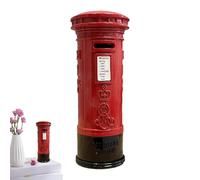 Banco De Dinero De Metal Retro De Londres | De Ahorros De Buzón De Metal Rojo | Elegante Banco De Monedas con Buzón De London Street para Niños, Adultos Y Amigos