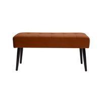 Banco de diseño capitoné de terciopelo terracota y metal negro 95 cm GUESTA