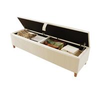 Banco de dormitorio tapizado de pana con almacenaje,beige