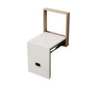 Banco de ducha plegable montado en la pared, asiento plegable de madera maciza para baño, cocina, pasillo, diseño invisible que ahorra espacio