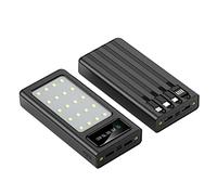 Banco de energía, Banco de energía Teléfono móvil Universal Línea incorporada Carga Tesoro 30000 mililitros Carga Tesoro Mini Luz de Camping portátil Fuente de alimentación móvil (Color: Neg