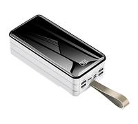 Banco de energía, Cargador portátil USB de 40000-80000Mah 4 Salidas 3 entradas, Paquete de baterías de Alta Capacidad con Pantalla, Carga rápida para Todos los teléfonos móviles, Blanco, 600