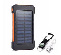 Banco de energía, Cargador Solar PowerBank, Cargador USB Dual al Aire Libre de 80000 mAh PowerBank Solar para Acampar Batería Externa Impermeable, Naranja