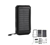 Banco de Energía con Cargador Solar, Banco de Energía Móvil Solar de Carga Rápida para Exteriores de 10000 MAh, Cargador de Teléfono Portátil con Linterna Dual y Brújula para