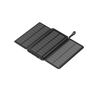 Banco de energía con panel solar plegable, 20000 mAh, cargador inalámbrico Qi, color negro, para iPhone