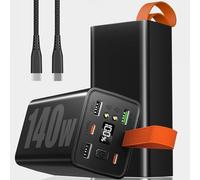 Banco de energía de 140 W y 70000 mAh for portátil, Carga rápida con 5 Salidas y Cable de Carga de 100 W, PD3.1 QC4.0 USB C, batería Grande con Linterna SOS | Pantalla LED