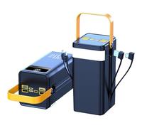 Banco de energía de 60000 mAh/80000 mAh con Puerto USB y Pantalla LED, Carga rápida de 22,5 W, Cables Integrados, Cargador portátil Compatible con Smartphones y tabletas.(D,60000Mah)