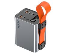 Banco de energía de carga súper rápida de 100 W, 60000 mAh, cargador portátil de 4 puertos con PD tipo C para laptop, teléfono, iPad, color gris