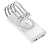 Banco de energía de Emergencia de Gran Capacidad Viene con teléfono móvil de Gran Capacidad de Cuatro Hilos Fuente de alimentación móvil Conveniente, Blanco, 20000mAh