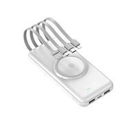 Banco de energía de Gran Capacidad Relojes con Banco de energía de Cuatro Hilos 20,000 MAh Teléfono móvil de Gran Capacidad Fuente de alimentación móvil Conveniente (Color: Blanco, Tamaño: 1