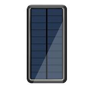 Banco De Energía Del Cargador Solar - Paquete De Batería Inalámbrica, Cargador Portátil USB | Estación De Carga De Células Emergencia Con Luz LED Para Camping, Senderismo, Dispositivos, Negro , Se