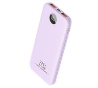 Banco de energía delgado, 10000 mAh, 22.5 W, carga rápida, USB C, paquete de batería de entrada/salida, 3 salidas, cargador portátil ligero compatible con iPhone 16, 15, 14, iPad y más (morado)