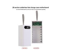 Banco de Energía DIY de 22,5 W con Carga Rápida y Pantalla LCD, Caja de Energía Móvil Extraíble para Batería 28x18650, Carcasa ExteriorB
