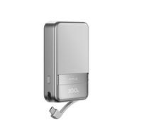 Banco de energía magnético EF ECOFLOW de 10000 mAh, Cargador portátil inalámbrico, Paquete de batería de Carga rápida de 65 W con Cable USB-C, para iPhone 16/15/14/13/12-Plata