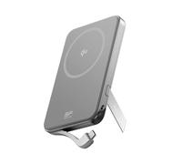 Banco de energía magnético EF ECOFLOW de 5000 mAh, Cargador portátil inalámbrico, Paquete de batería de Carga rápida de 30 W con Cable USB-C, Compatible con mag Safe para iPhone 16/15/14/13/12-Plata