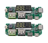 Banco de energía móvil Micro/Tipo C con doble USB LED de 5 V y 2,4 A, módulo de carga 18650, placa de carga de batería de litio, 2 unidades