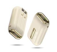 Banco de energía pequeño de 10.000 mAh, PD 22,5 W, pequeño pero fuerte, con 2 cables Lightnning/USB C integrados y 1 puerto USB-C bidireccional, indicador LED con iPhone, Android, MacBook, etc. (beige