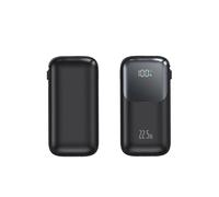 Banco de energía portátil, Carga súper rápida de 22,5 W, Capacidad de 10000 mAh, Carga bidireccional PD20W, Blanco (10000 miliamperios/Negro)