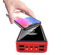 Banco de energía portátil de Carga rápida de 50.000 mAh, Cargador inalámbrico Qi con 5 Salidas, 4 entradas y Linterna LED, batería Externa para Celular, para Exteriores.