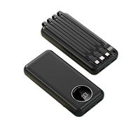 Banco de energía, PowerBank Mini Viene con Cuatro Cables de 30,000 mAh de Gran Capacidad de Carga, Tesoro de teléfono móvil Universal portátil (Color: Negro)